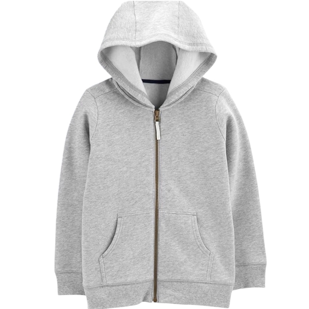 Carter’s Boy’s size 6 grey zip up long sleeved hoodie sweatshirt